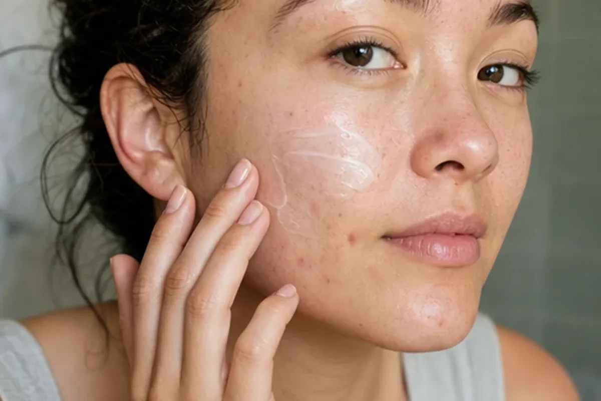 Emotionaler und authentischer Anwendungsmoment rund um Retinol-Serum für unreine Haut