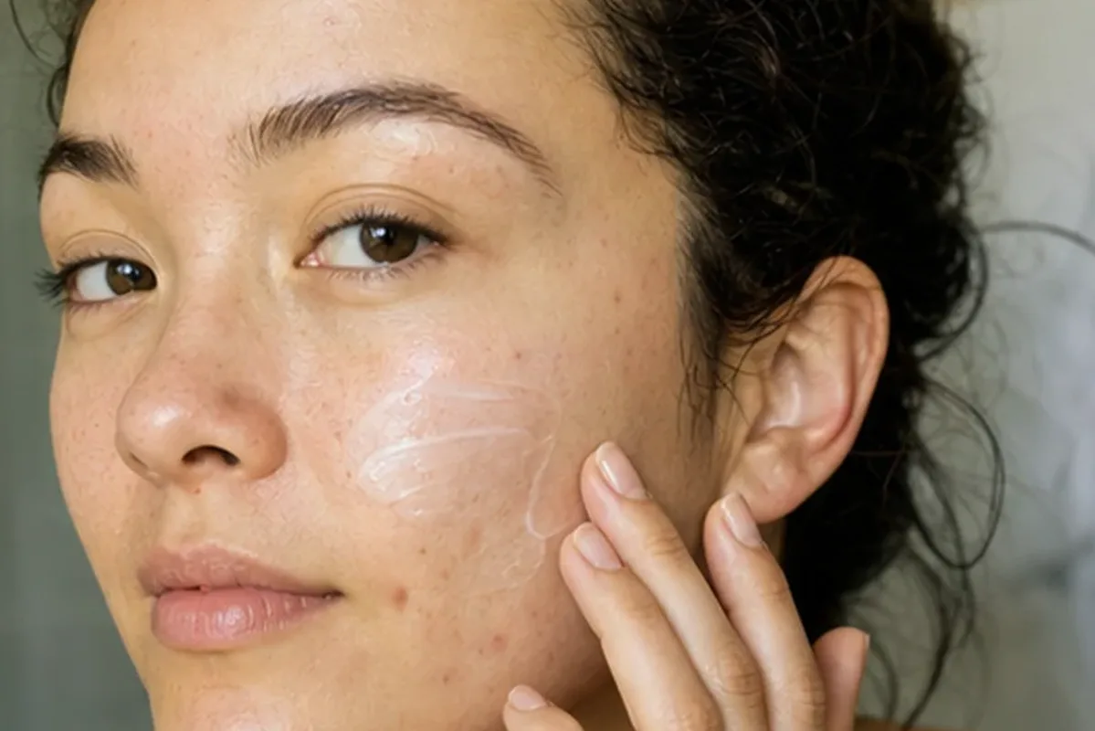 Authentischer Wohlfühlmoment passend zum Beauty-Thema Gesichtsreinigung für trockene Haut