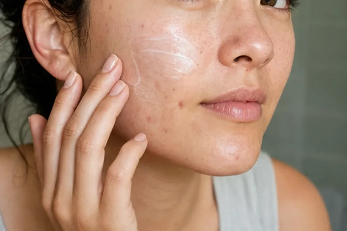 Hochwertige Beauty-Inszenierung zu Auswahlkriterien für Feuchtigkeitsserum für fettige Haut