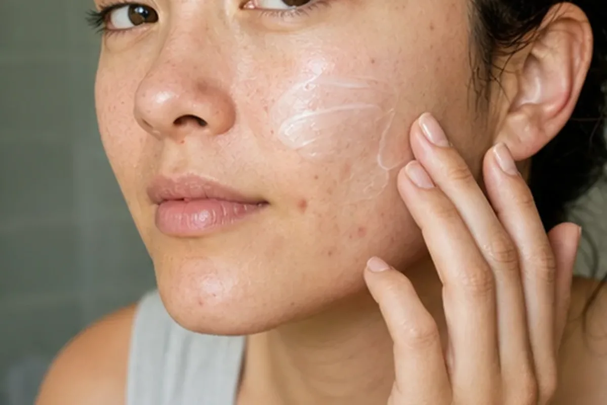 Emotionaler und authentischer Anwendungsmoment rund um Niacinamid-Serum für fettige Haut