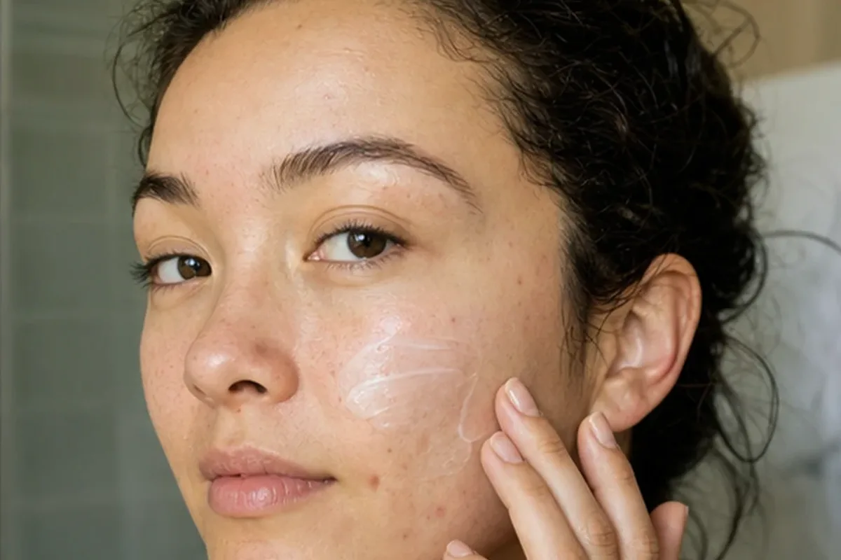 Authentischer Wohlfühlmoment passend zum Beauty-Thema Sonnenschutz für unreine Haut