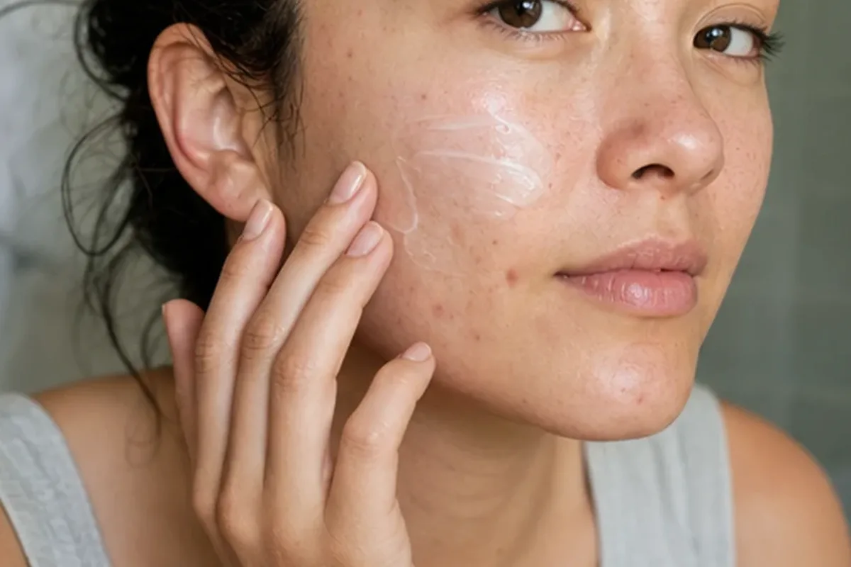 Authentischer Wohlfühlmoment passend zum Beauty-Thema Hautbarriere-Pflege für Mischhaut