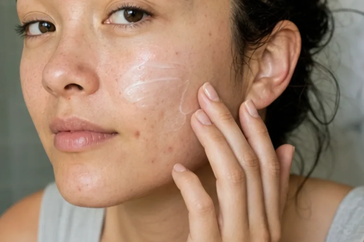 Hochwertige Beauty-Inszenierung zu Auswahlkriterien für Feuchtigkeitsserum für fettige Haut
