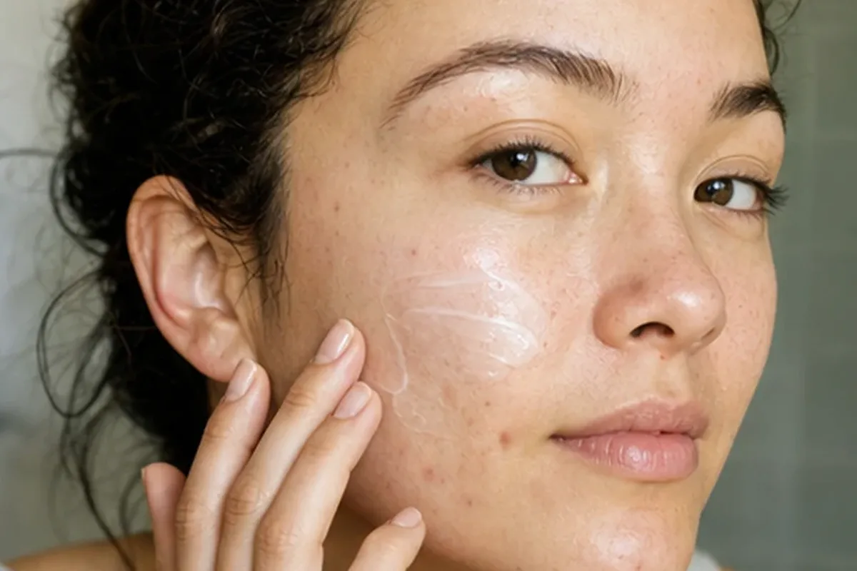 Authentischer Wohlfühlmoment passend zum Beauty-Thema Gesichtsmaske bei Rötungen