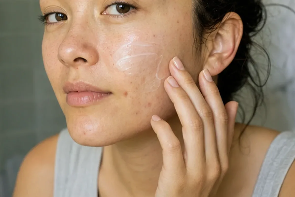 Authentischer Wohlfühlmoment passend zum Beauty-Thema Seren für trockene Haut