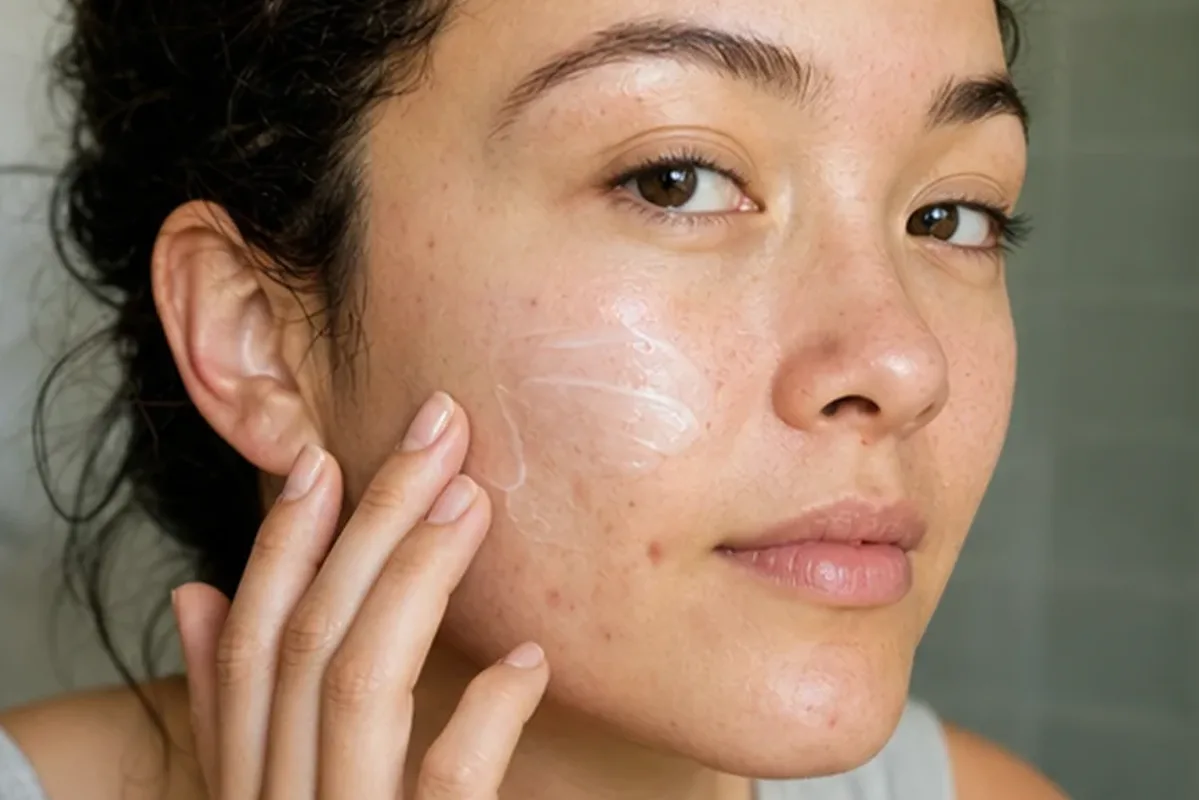 Authentischer Wohlfühlmoment passend zum Beauty-Thema Augenpflege für fettige Haut