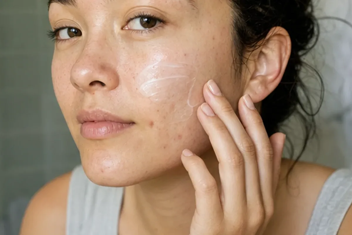 Emotionaler und authentischer Anwendungsmoment rund um Anti-Aging-Routine bei Pigmentflecken