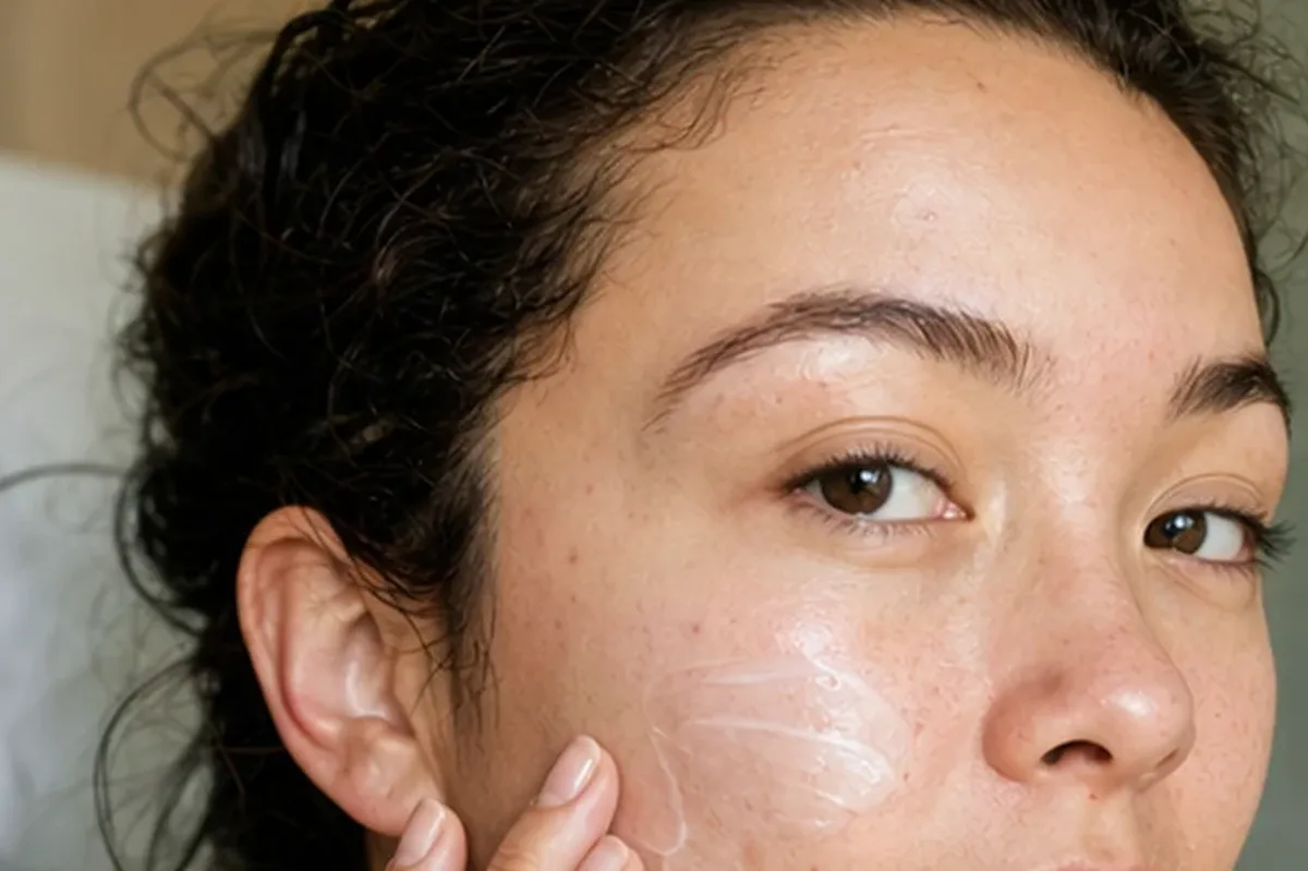 Emotionaler und authentischer Anwendungsmoment rund um Retinol-Serum für trockene Haut