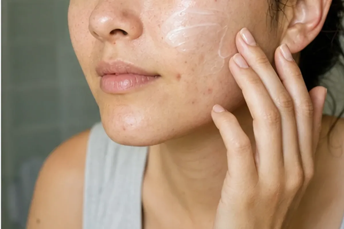 Authentischer Wohlfühlmoment passend zum Beauty-Thema Retinol-Serum bei Pigmentflecken