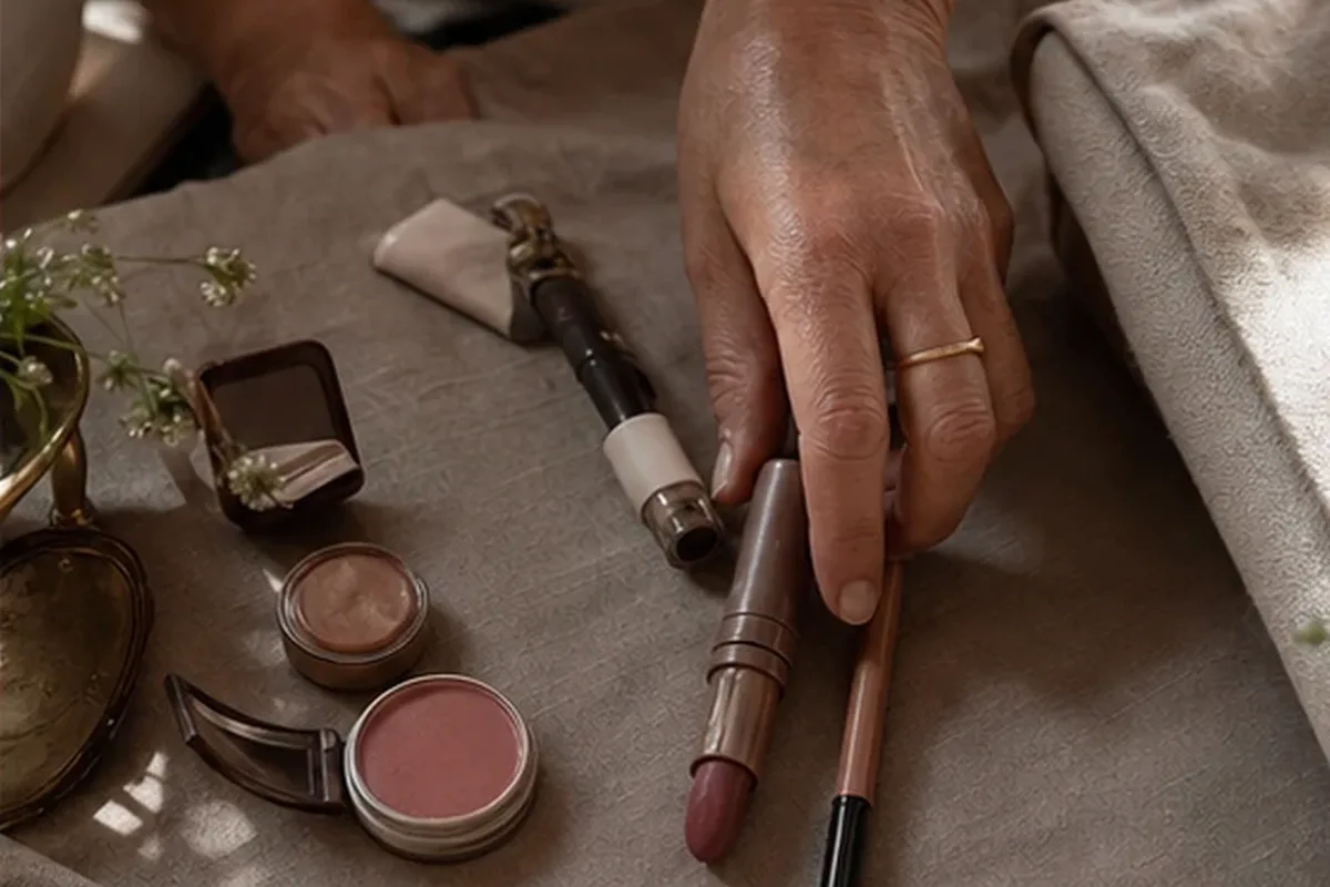 Authentischer Wohlfühlmoment passend zum Beauty-Thema Lippenstift für langen Halt