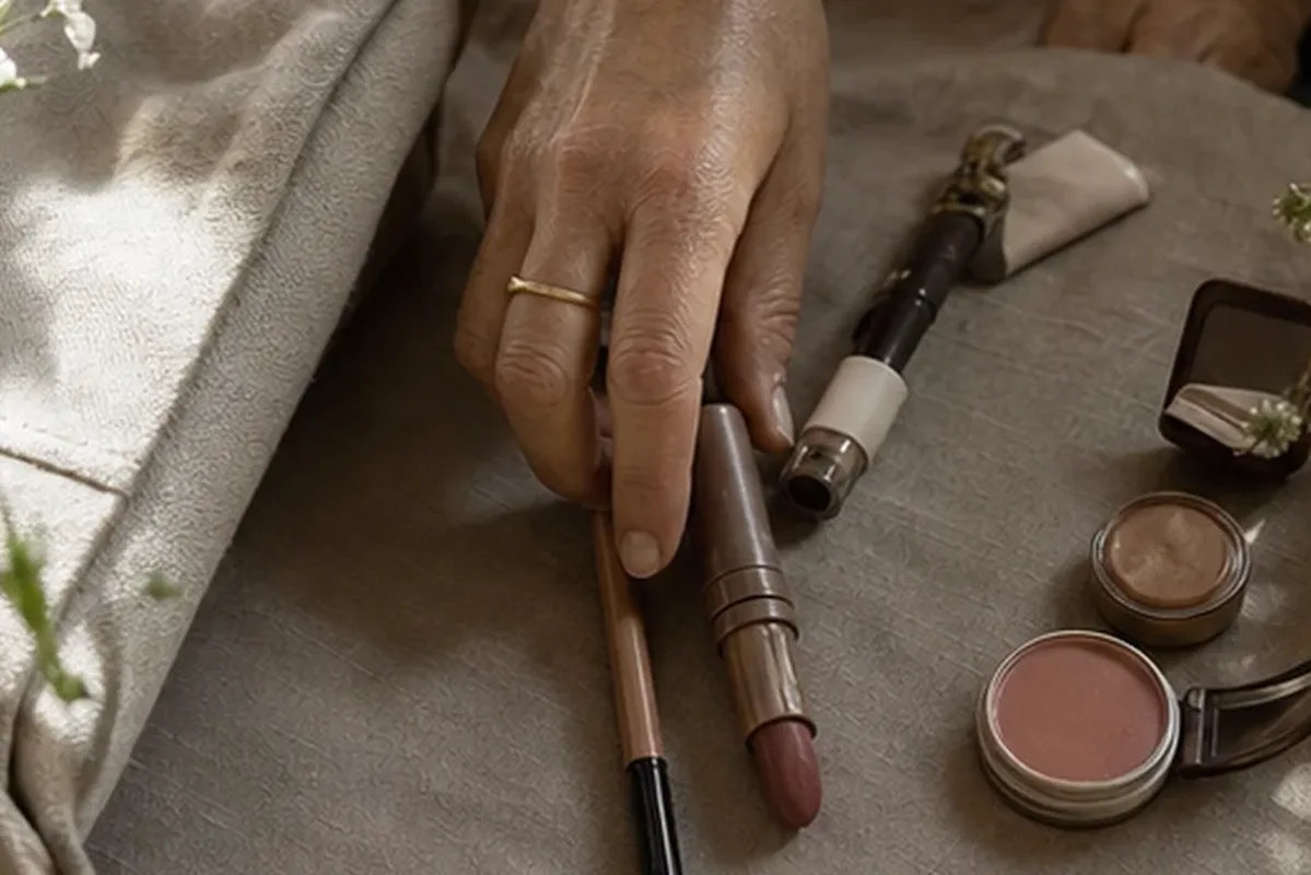 Authentischer Wohlfühlmoment passend zum Beauty-Thema Augenbrauengel für langen Halt