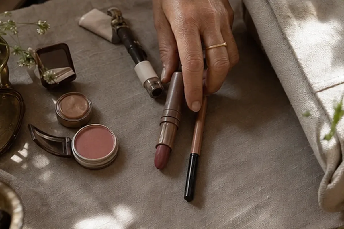 Redaktionelle Detailaufnahme zur Orientierung bei Make-up-Pinsel für langen Halt