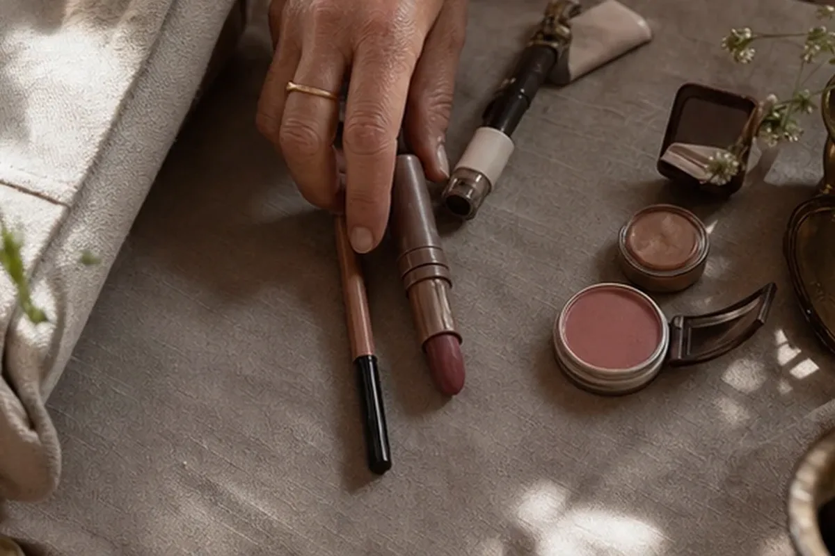 Emotionaler und authentischer Anwendungsmoment rund um Make-up-Pinsel für einen natürlichen Look