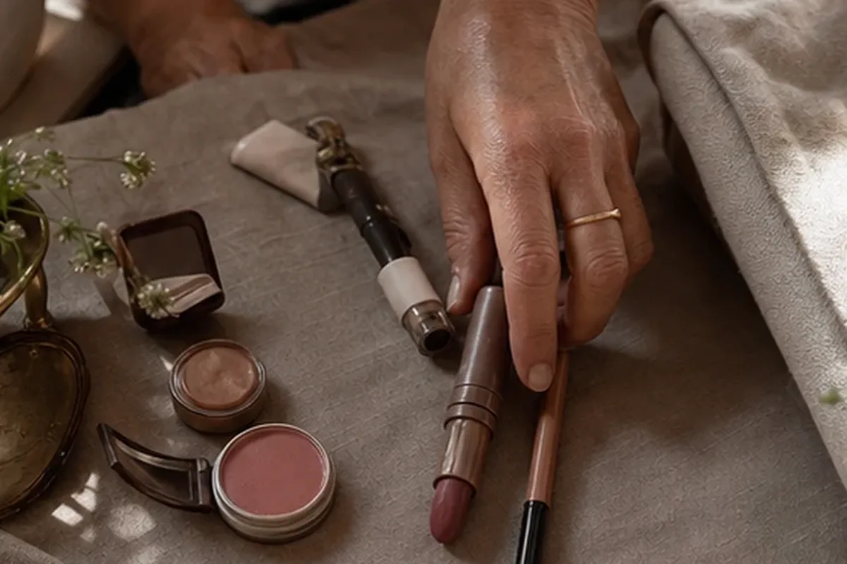 Authentischer Wohlfühlmoment passend zum Beauty-Thema Lippenstift für langen Halt