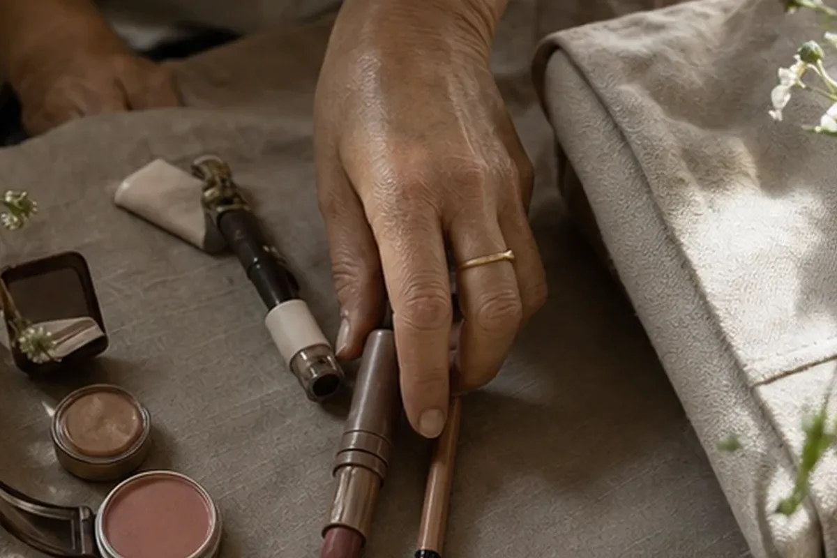 Redaktionelle Detailaufnahme zur Orientierung bei Make-up-Pinsel für ölige Haut