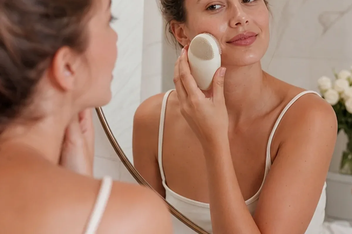 Authentischer Wohlfühlmoment passend zum Beauty-Thema Ionen-Haartrockner für feines Haar