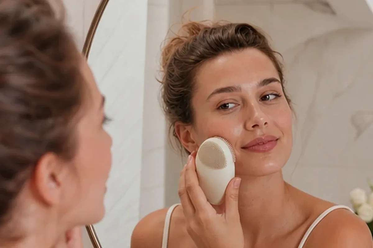 Emotionaler und authentischer Anwendungsmoment rund um Hyaluron-Serum für unreine Haut