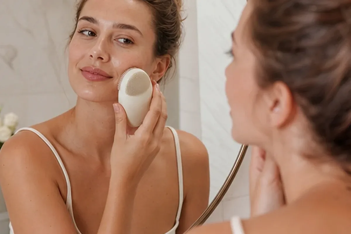 Hochwertige Beauty-Inszenierung zu Auswahlkriterien für Gesichtswasser bei ersten Fältchen