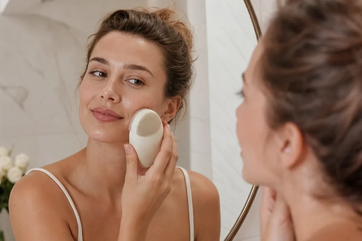 Authentischer Wohlfühlmoment passend zum Beauty-Thema Mizellenwasser für Mischhaut