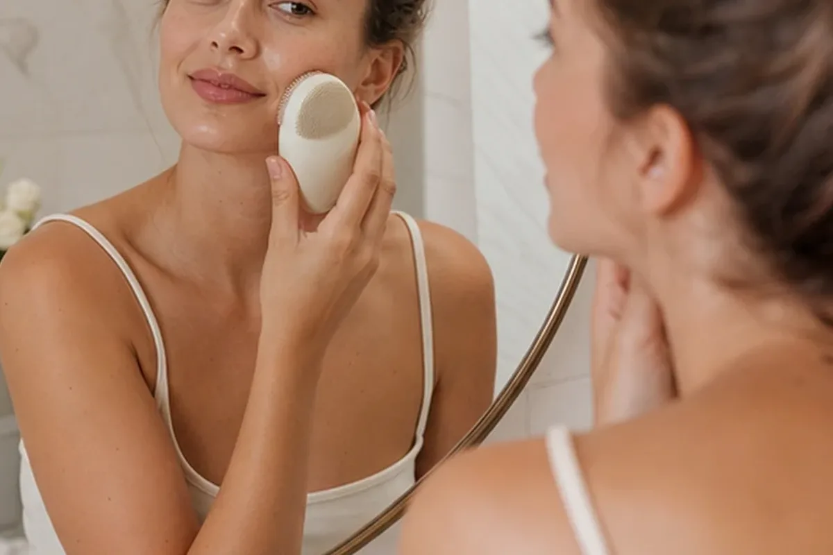Redaktionelle Detailaufnahme zur Orientierung bei Gesichtsmaske für unreine Haut
