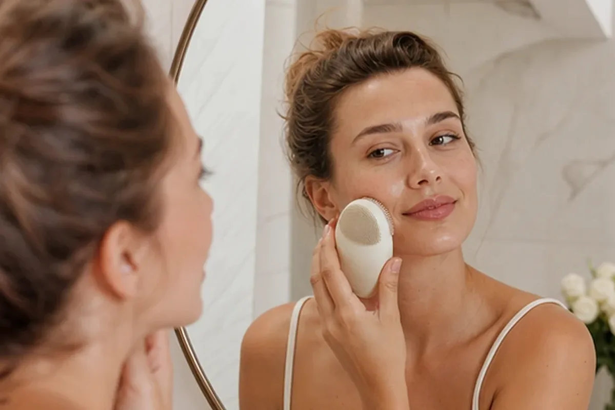 Hochwertige Beauty-Inszenierung zu Auswahlkriterien für Gesichtsreinigung für fettige Haut