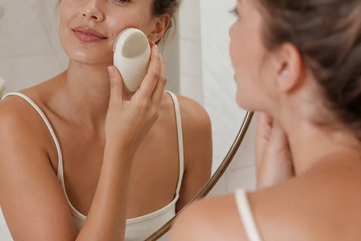 Authentischer Wohlfühlmoment passend zum Beauty-Thema Hyaluron-Serum bei Rötungen