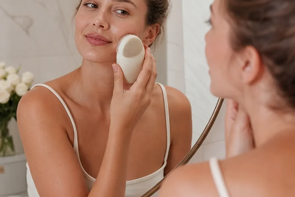Authentische Beauty-Routine passend zum Thema Warmluftbürste für Reisen