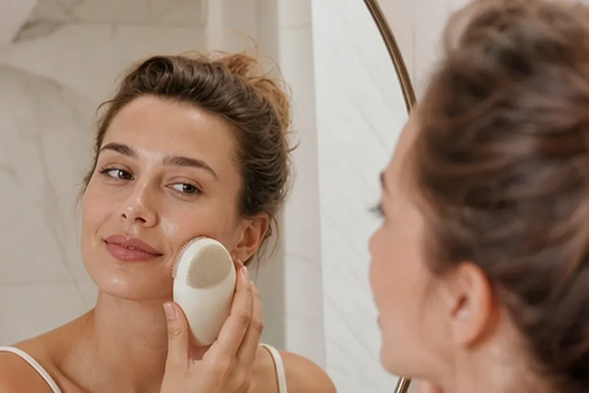 Authentischer Wohlfühlmoment passend zum Beauty-Thema Beauty-Geräte