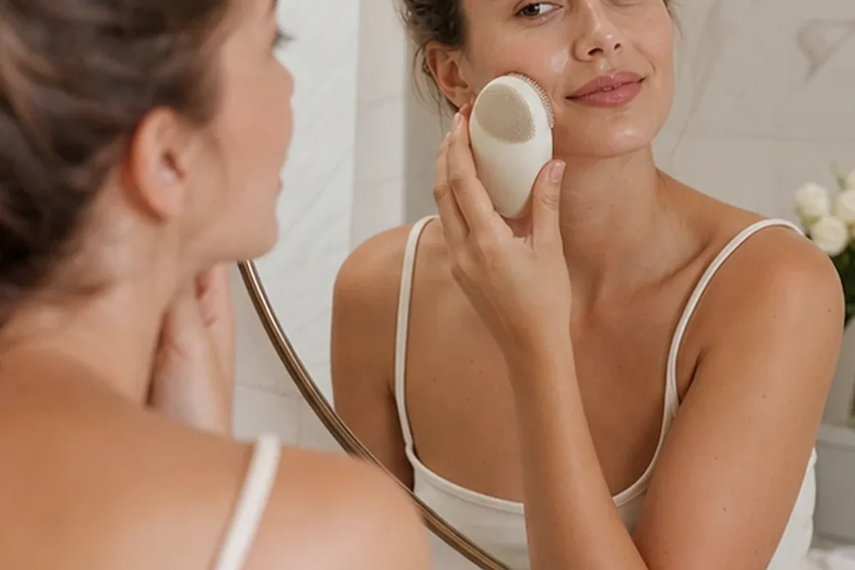 Hochwertige Beauty-Inszenierung zu Auswahlkriterien für Sonnenschutz bei Pigmentflecken