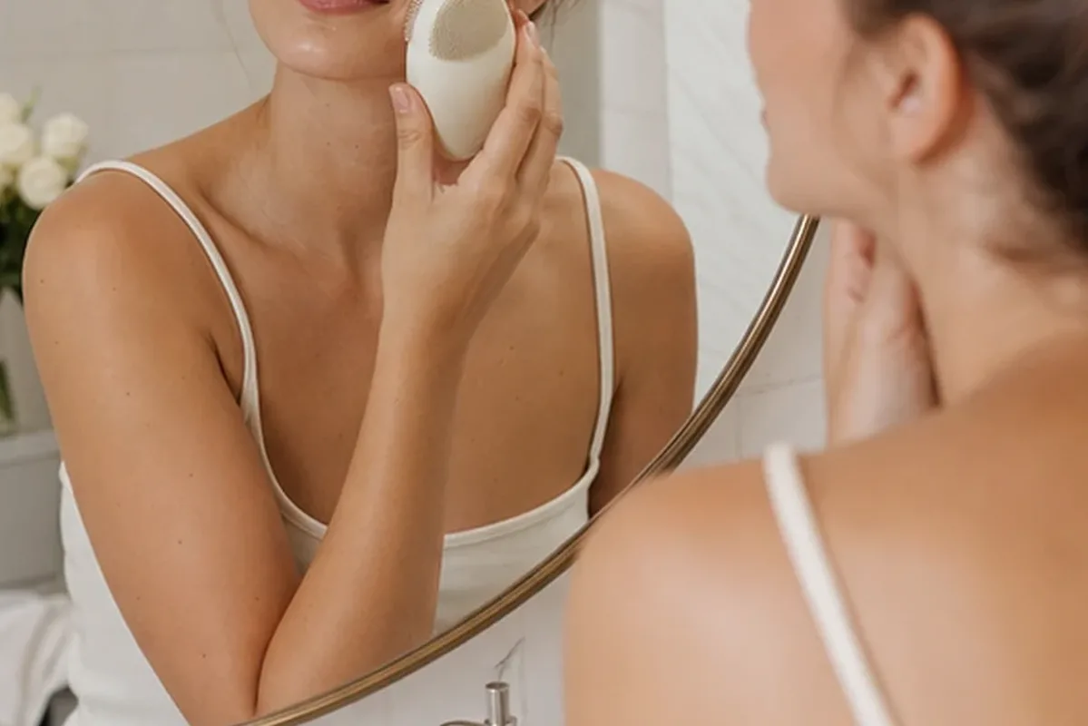 Authentischer Wohlfühlmoment passend zum Beauty-Thema Ionen-Haartrockner für Reisen