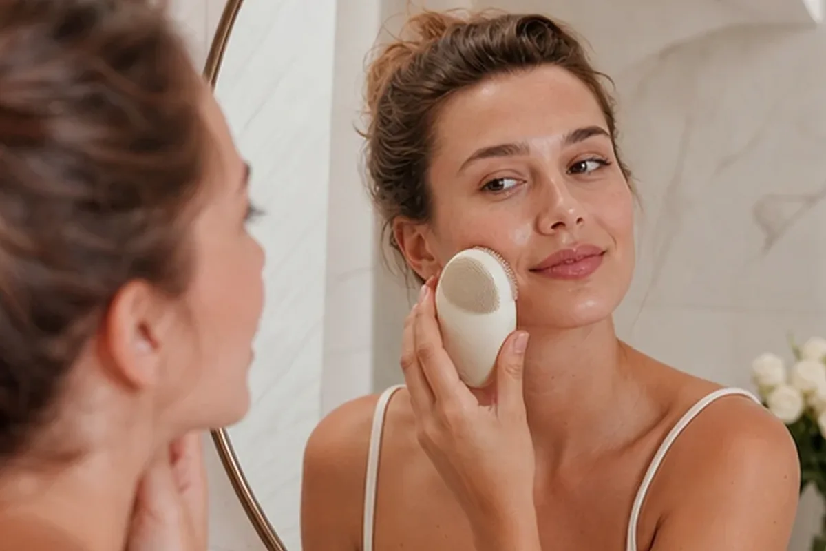 Authentischer Wohlfühlmoment passend zum Beauty-Thema Chemisches Peeling für unreine Haut