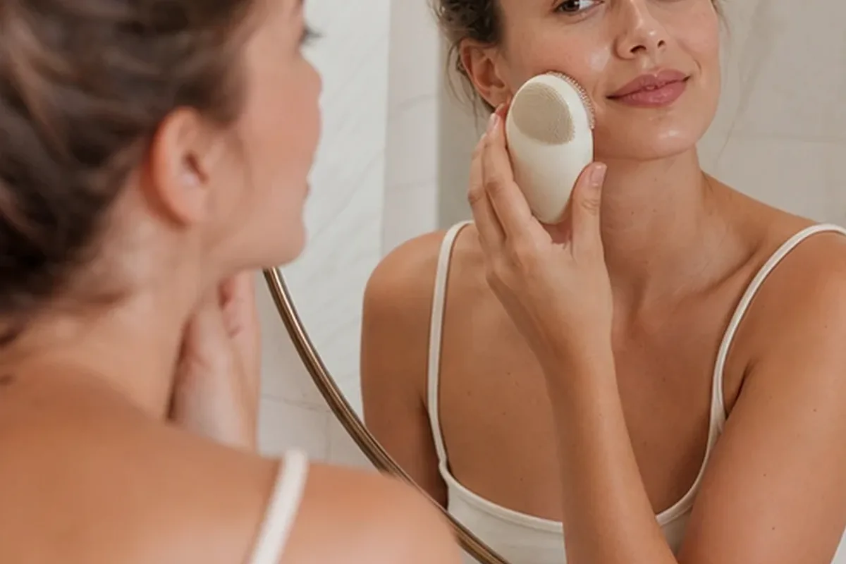 Authentischer Wohlfühlmoment passend zum Beauty-Thema Warmluftbürste für Anfänger