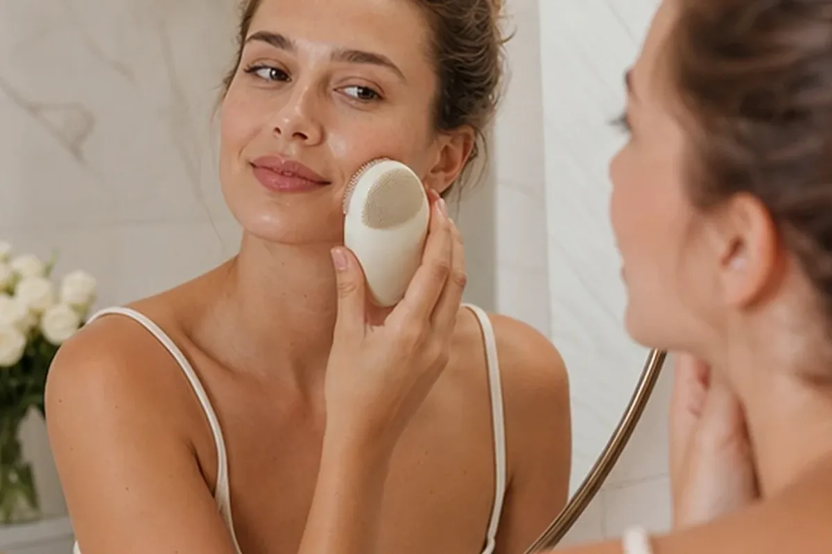 Authentischer Wohlfühlmoment passend zum Beauty-Thema Mizellenwasser für empfindliche Haut