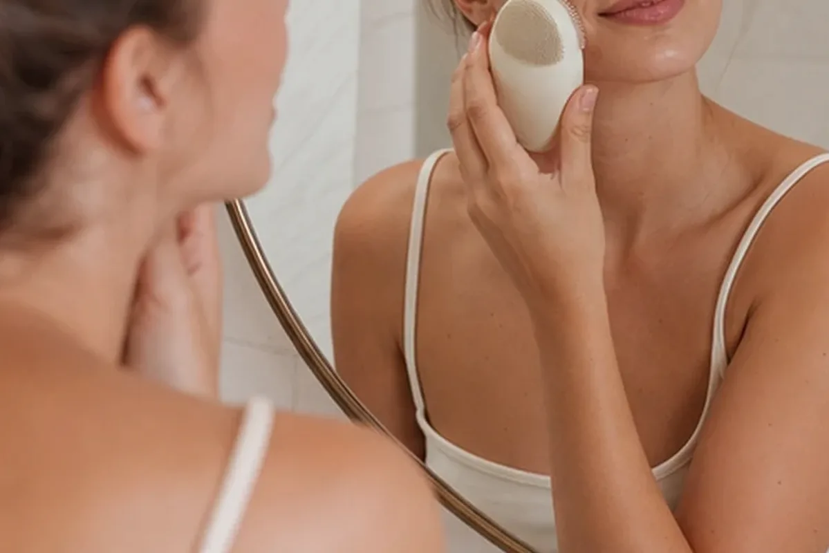 Authentischer Wohlfühlmoment passend zum Beauty-Thema Mizellenwasser für empfindliche Haut