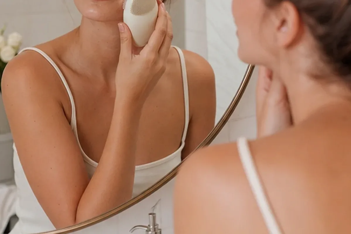 Authentischer Wohlfühlmoment passend zum Beauty-Thema Sonnenschutz bei Rötungen