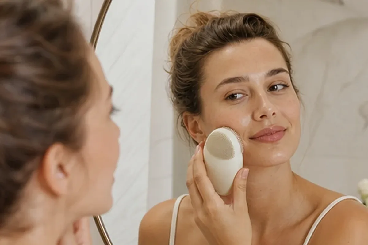 Authentische Beauty-Routine passend zum Thema Gesichtsreinigungsbürste für Anfänger