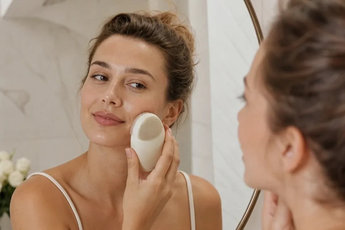 Authentischer Wohlfühlmoment passend zum Beauty-Thema Mizellenwasser für fettige Haut
