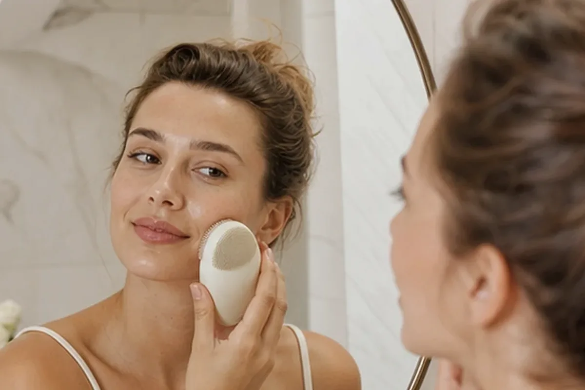 Authentischer Wohlfühlmoment passend zum Beauty-Thema Ionen-Haartrockner für feines Haar
