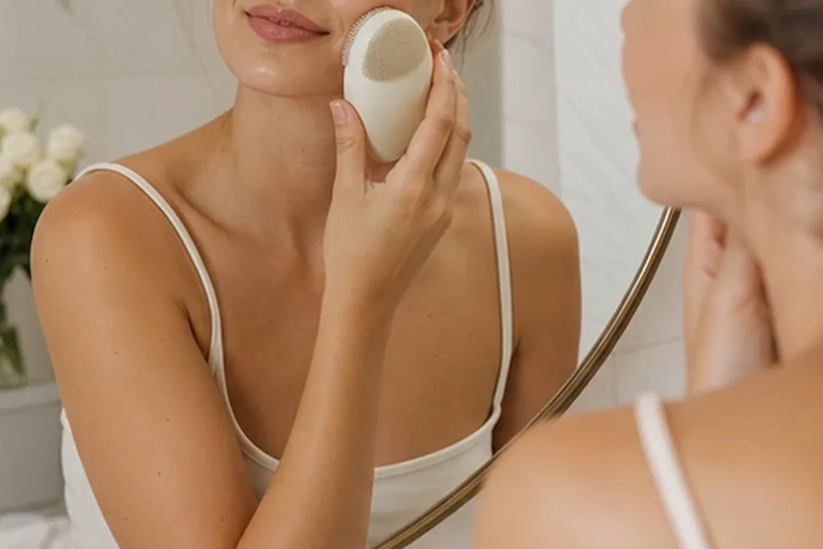 Emotionaler und authentischer Anwendungsmoment rund um Hyaluron-Serum für Mischhaut