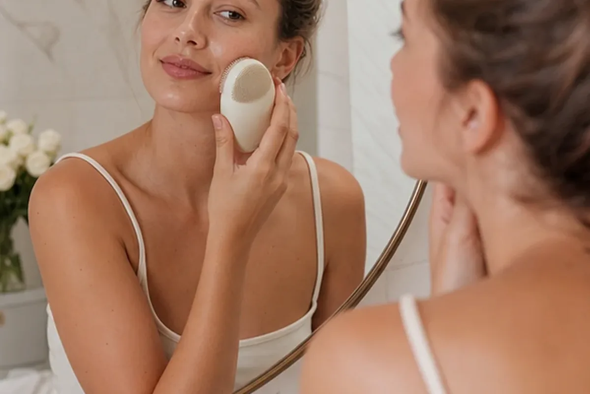 Redaktioneller Beauty-Moment zur Ausgangslage bei Anti-Aging-Routine für unreine Haut
