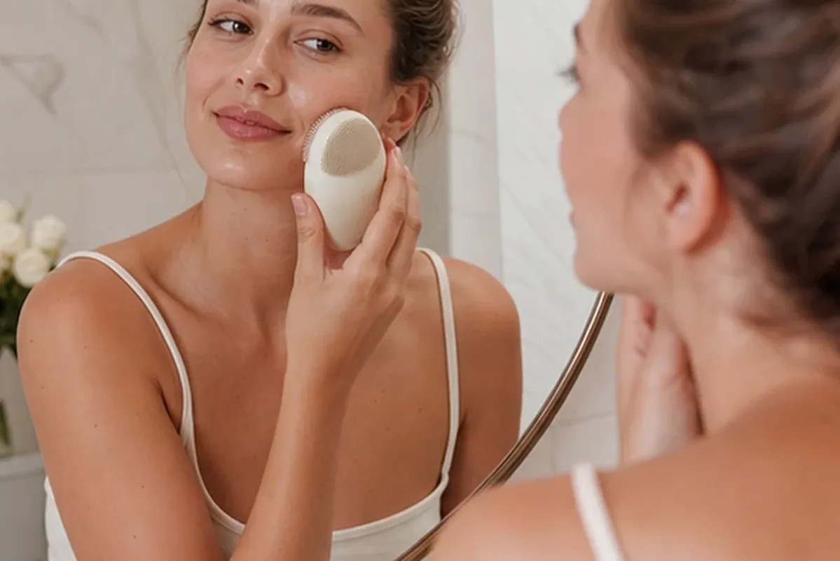 Authentische Beauty-Routine passend zum Thema Chemisches Peeling für empfindliche Haut