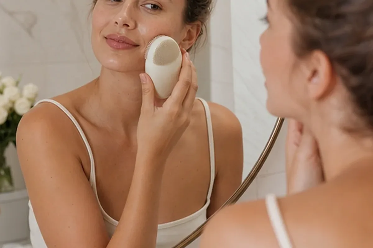 Authentische Beauty-Routine passend zum Thema Seren für trockene Haut