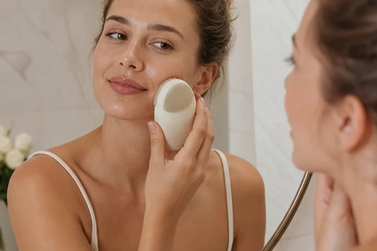 Emotionaler und authentischer Anwendungsmoment rund um Retinol-Serum bei Rötungen