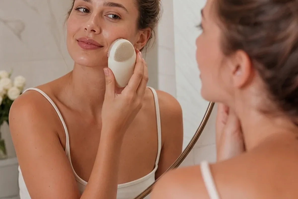 Authentischer Wohlfühlmoment passend zum Beauty-Thema Hautbarriere-Pflege bei Rötungen