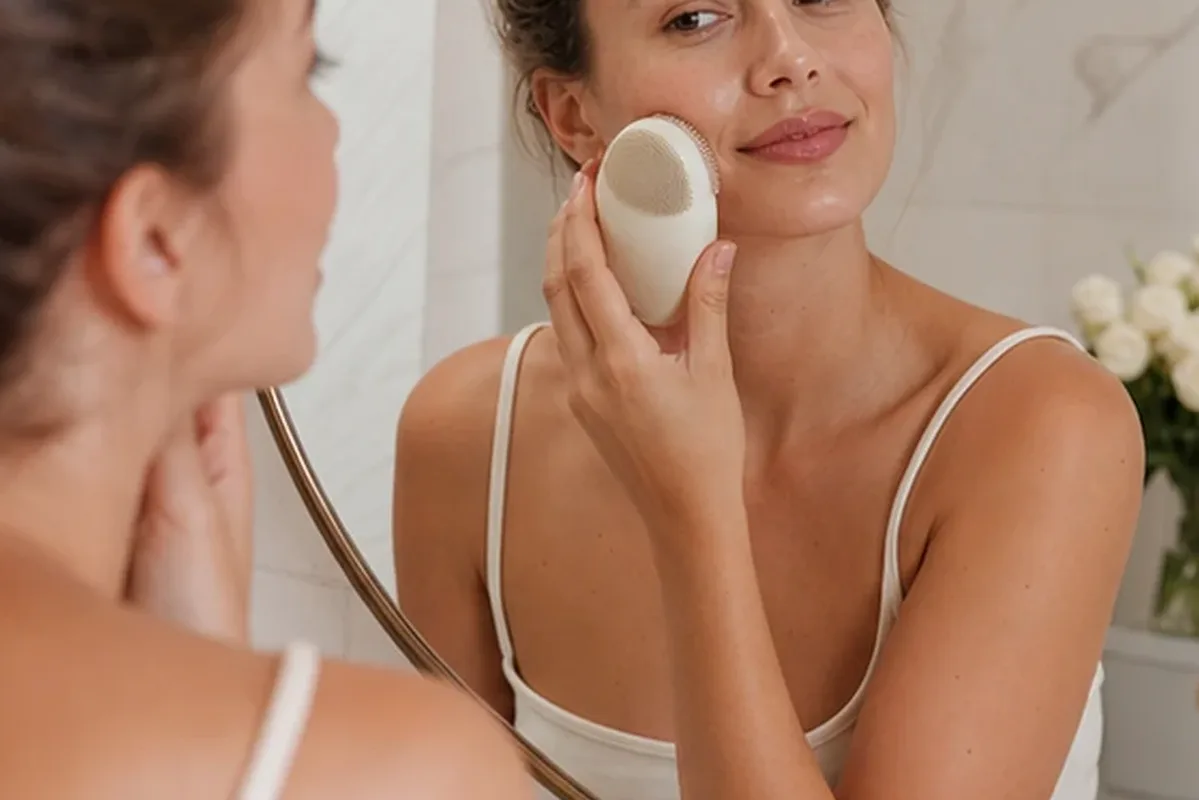 Hochwertige Beauty-Inszenierung zu Auswahlkriterien für Vitamin-C-Serum für Mischhaut