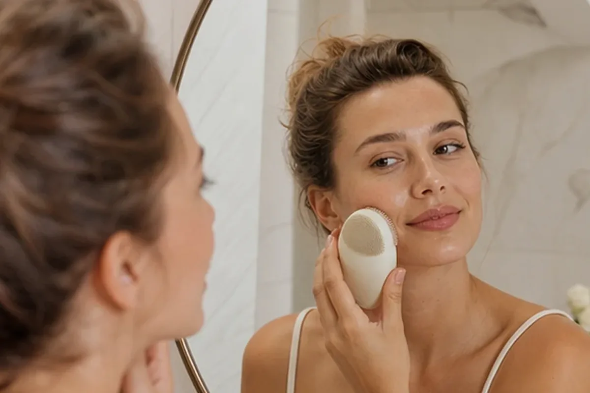 Authentischer Wohlfühlmoment passend zum Beauty-Thema Augenpflege für Mischhaut