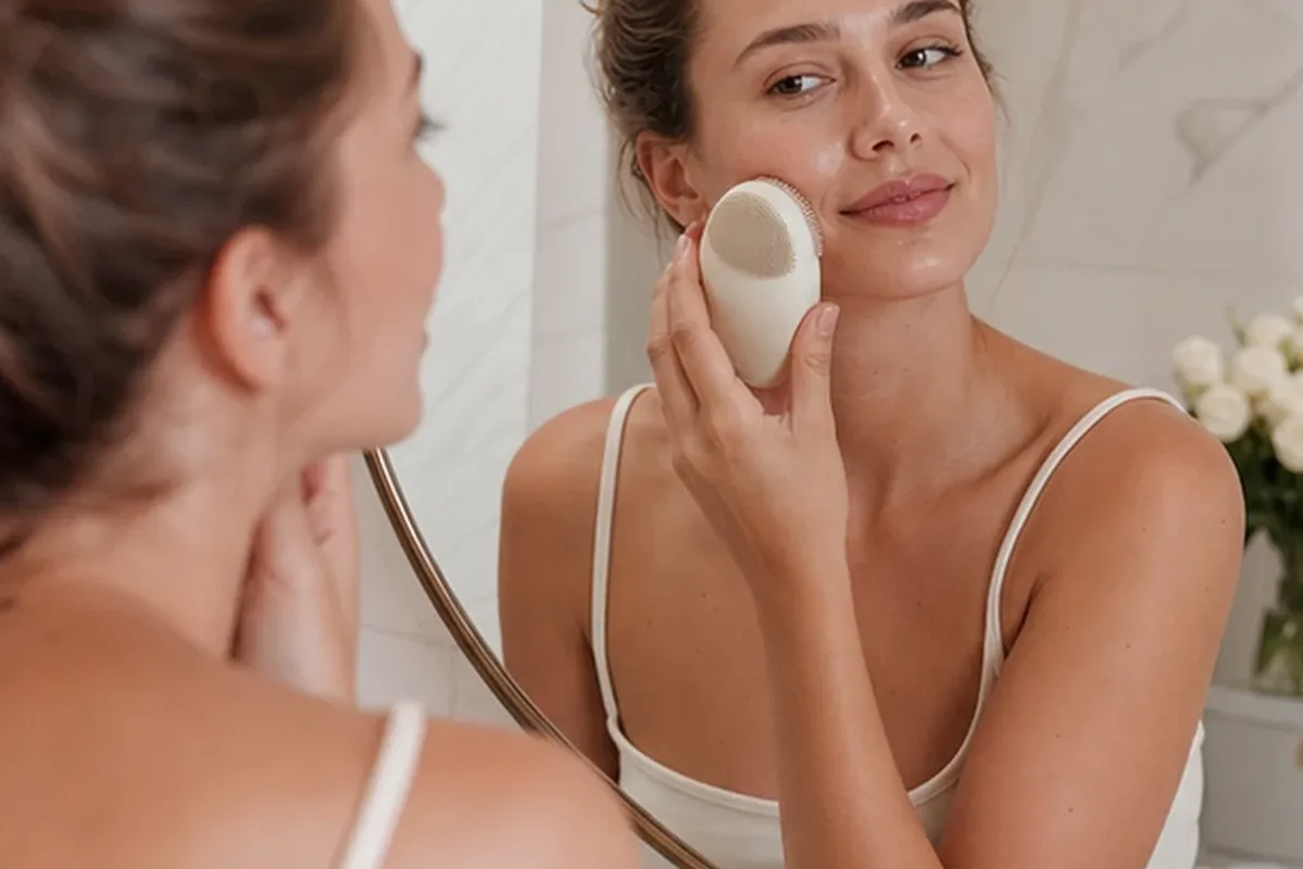 Authentischer Wohlfühlmoment passend zum Beauty-Thema Kosmetikspiegel für Anfänger