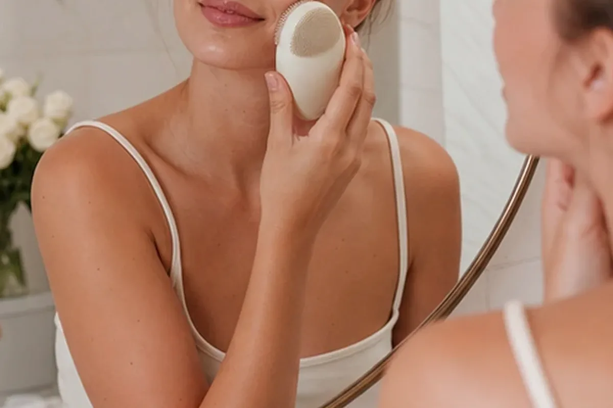 Authentischer Wohlfühlmoment passend zum Beauty-Thema Augenpflege für Mischhaut