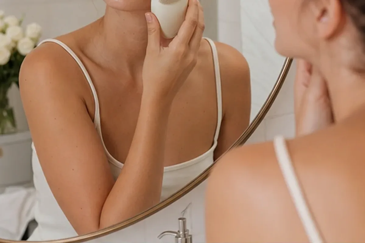 Authentische Beauty-Routine passend zum Thema Gesichtssauna für empfindliche Haut