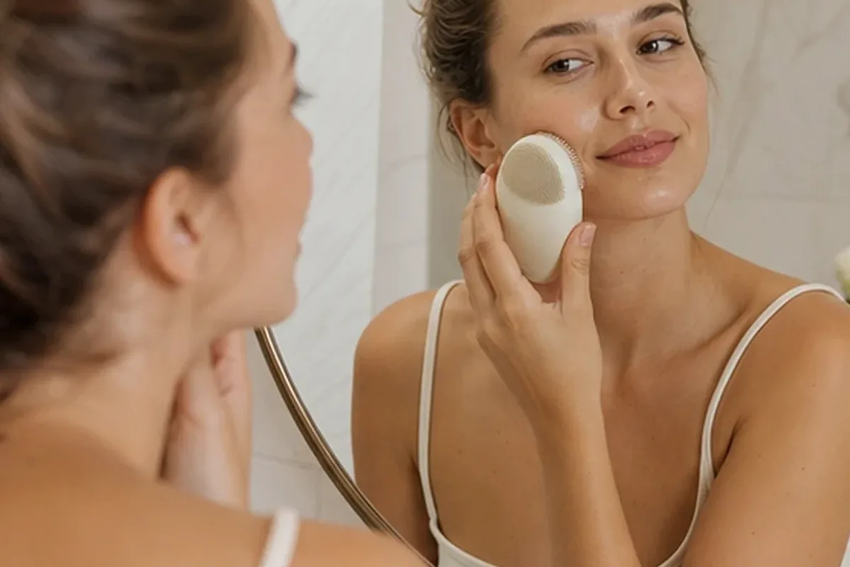 Authentische Beauty-Routine passend zum Thema LED-Gesichtsmaske für empfindliche Haut